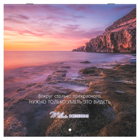 Календарь настенный перекидной 2026 г., BRAUBERG, 12 листов, 28,5х28,5 см, "Твоя вселенная", 116924 - фото 1