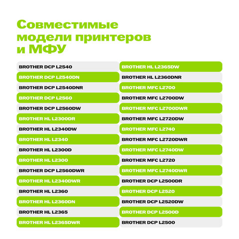 Картридж лазерный CACTUS (CS-TN2375) для BROTHER HL-L2300DR/2340DWR/DCP-L2500, ресурс 2600 стр. - фото 15