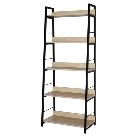 Стеллаж на металлокаркасе BRABIX "LOFT SH-003", 600х350х1500 мм, 5 полок, цвет дуб натуральный, 641236 - фото 4