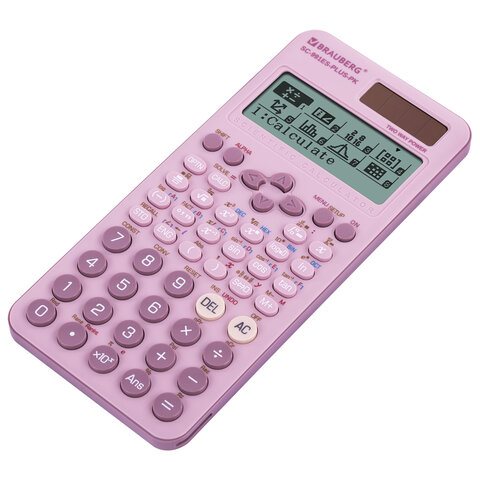 Калькулятор инженерный BRAUBERG SC-991ES-PLUS-PK (164х80 мм), 552 функции, 10+2 разряда, РОЗОВЫЙ, 272654 - фото 4