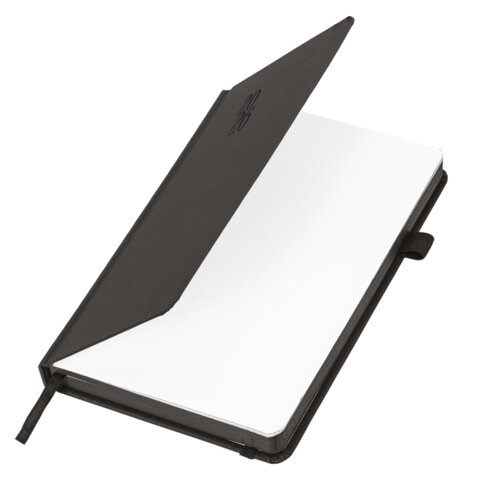 Ежедневник датированный 2026, А5, 138х213 мм, BRAUBERG "Plain", под кожу, резинка, держатель для ручки, черный, 117505 - фото 3