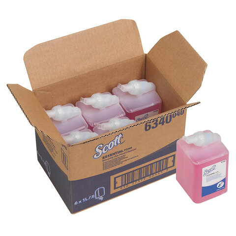 Картридж с пенным мылом одноразовый KIMBERLY-CLARK Scott "Essential", 1 л, розовый, артикул 6340 - фото 7