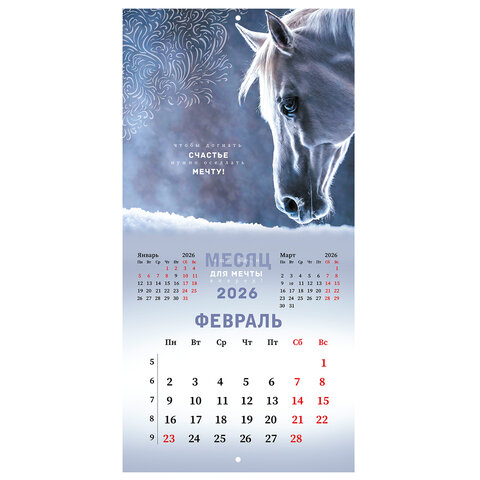 Календарь настенный перекидной 2026 г., BRAUBERG, 12 листов, 28,5х28,5 см, "Благородные лошади", 116932 - фото 5