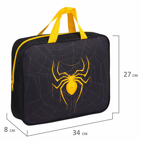 Папка на молнии с ручками BRAUBERG А4, 1 отделение, полиэстер, 80 мм, "Venomous spider", 271485 - фото 8