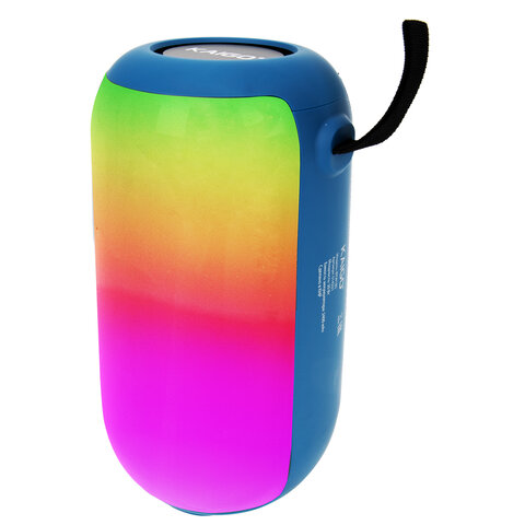 Колонка портативная влагозащищенная KAIGO (КАЙГО) BTW185, 20 Вт, Bluetooth, USB, Micro SD, AUX, RGB, TWS, FM, синяя, 514221 - фото 1