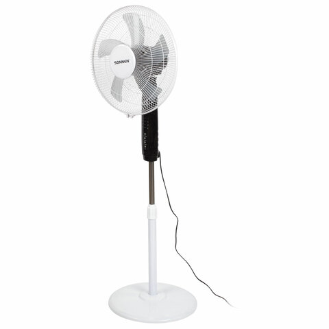 Вентилятор напольный, 3 режима, пульт ДУ, SONNEN TF-45W-40-520, d=40 см, 45 Вт, белый, 454788, FS-40-520 - фото 2