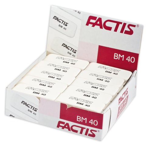 Ластик FACTIS BM 40 (Испания), 52х20х7 мм, белый, прямоугольный, скошенные края, CNFBM40 - фото 2