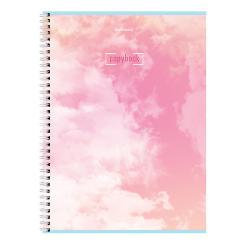 Тетрадь А4, 80 л., BRAUBERG, гребень, клетка, глянцевый лак, "CLOUD", 404053 - фото 4