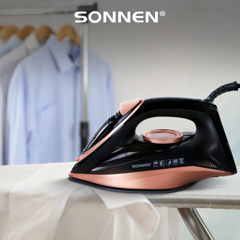 Утюг паровой SONNEN SI-6680, 2200 Вт, керамическое покрытие, антикапля, черный/розовый, 456997 - фото 18