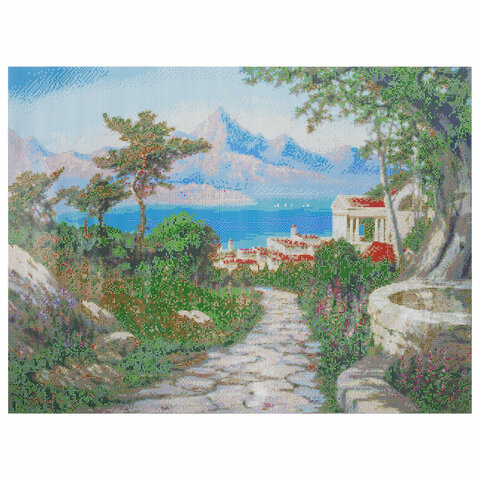 Картина стразами (алмазная мозаика), 60х80 см, ОСТРОВ СОКРОВИЩ "Город у моря", без подрамника, 663870 - фото 5