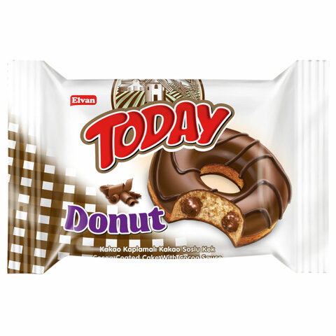 Кекс TODAY "Donut", со вкусом какао, ТУРЦИЯ, 24 штуки по 40 г в шоу-боксе, 1368 - фото 4