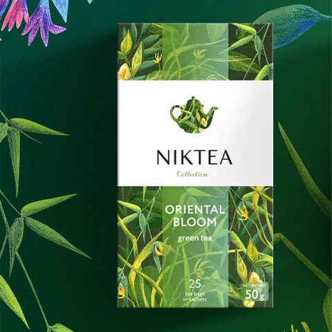 Чай NIKTEA "Ориентал Блум" зеленый, 25 пакетиков в конвертах по 2 г, TALTHA-DP0056 - фото 5
