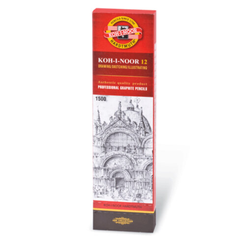 Карандаш чернографитный KOH-I-NOOR 1500, 1 шт., F, корпус желтый, заточенный, 150000F01170RU - фото 3