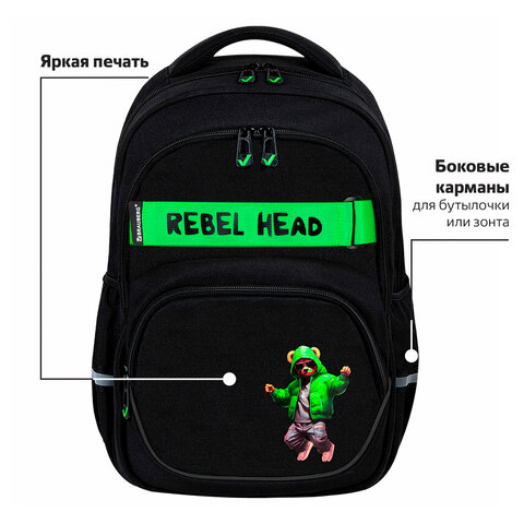Рюкзак BRAUBERG MOTION, 2 отделения, 3 кармана, "Be cool", 41х28х17 см, 273116 - фото 10