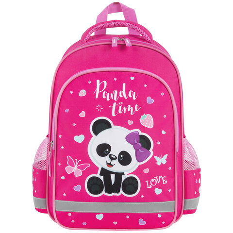 Рюкзак ПИФАГОР SCHOOL, 1 отделение, 3 кармана, "Panda time", 38x28х14 см, 271406 - фото 3