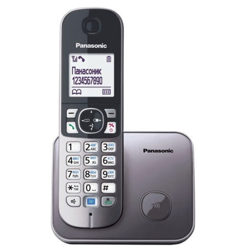 Радиотелефон PANASONIC KX-TG6811RUM, память 50 номеров, АОН, повтор, спикерфон, полифония, 10-100 м, серый - фото 1