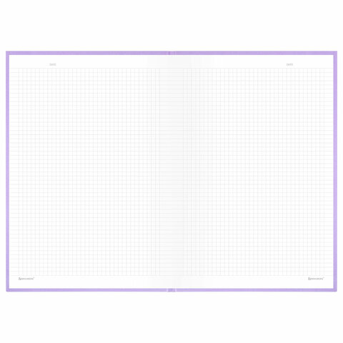 Блокнот БОЛЬШОЙ ФОРМАТ 200х290 мм, А4, 80 л., твердый, клетка, BRAUBERG "Minimal", сиреневый, 116434 - фото 5