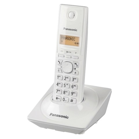 Радиотелефон PANASONIC KX-TG1711RUW, память на 50 номеров, АОН, повтор, часы /будильник (радиус 10-100 м), цвет белый - фото 1