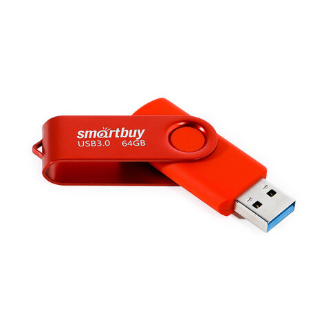 Флеш-диск 64 GB SMARTBUY Twist USB 3.0, красный, SB064GB3TWR - фото 3
