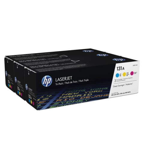 Картридж лазерный HP (U0SL1AM) LJ Pro200 colorM276/M251, №131A, оригинальный, КОМПЛЕКТ 3 цвета по 1800 страниц - фото 1