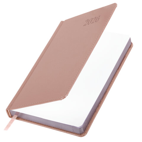 Ежедневник датированный 2026, А5, 138х213 мм, BRAUBERG "Impression", под кожу, розовый, 117514 - фото 3
