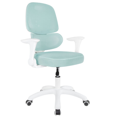 Кресло детское с поясничной поддержкой BRABIX KIDS "MG-225", сетка/ткань TW, голубое, 533317 - фото 1