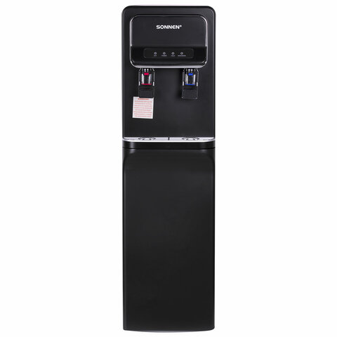 Кулер для воды SONNEN FSE-02WB, напольный, нагрев/охлаждение, НИЖНЯЯ ЗАГРУЗКА, 2 крана, черный, 456169 - фото 3