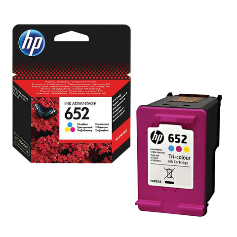 Картридж струйный HP (F6V24AE) DeskJet 2135/3635/3835/4535/4675/1115, №652, цветной, оригинальный ресурс 200 стр. - фото 1