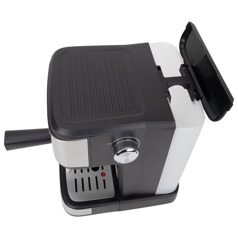 Кофеварка рожковая ручной капучинатор SONNEN CM8501, 1100 Вт, 1,5 л, 15 бар, черная/серебро, 456335 - фото 10