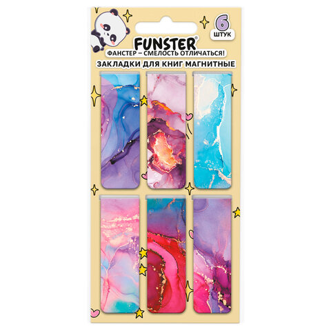 Закладки для книг МАГНИТНЫЕ, "АССОРТИ 5 ДИЗАЙНОВ ABSTRACTION", 6 штук, 60x20 мм, FUNSTER (ФАНСТЕР), 116653 - фото 13