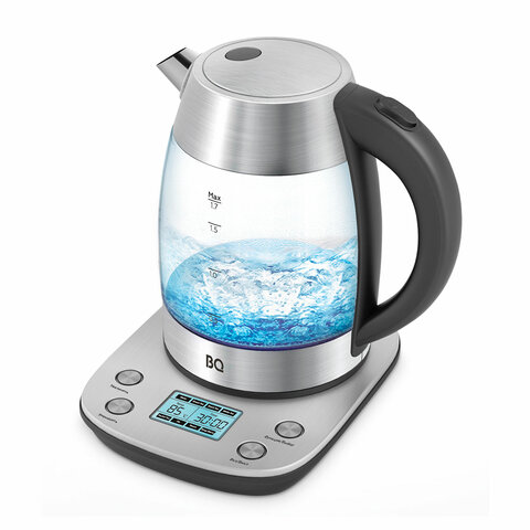 Чайник BQ (БИ-КЬЮ) KT1703G, 1,7 л, 2200 Вт, закрытый нагревательный элемент, ТЕРМОРЕГУЛЯТОР, стекло, 86197970 - фото 1