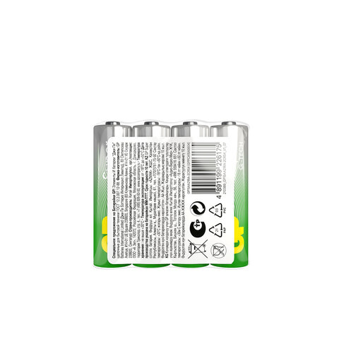 Батарейка GP Super эконом AA/LR6/15A 4шт/уп 15ARS-2SB4/GP24AA21RA-2CRS4 - фото 4