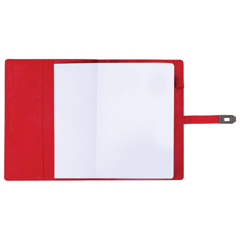 Ежедневник недатированный А5 152х220 мм BRAUBERG "Sirius", под кожу, застежка 160 л., красный, 116212 - фото 6