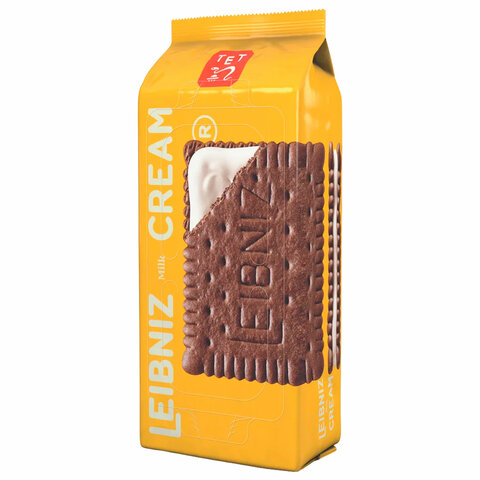 Печенье-сэндвич какао LEIBNIZ "Cream Choco" с начинкой из молочного крема 190 г, ПОЛЬША - фото 1