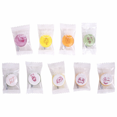 Карамель леденцовая SMILEY CANDY "Микс вкусов с аскорбинкой", в индивидуальной упаковке, 1000 г, ТУРЦИЯ, УТ-00002492 - фото 5
