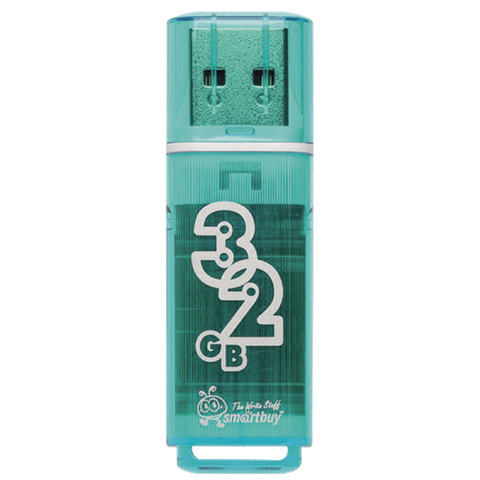 Флеш-память Smartbuy Glossy, 32Gb, USB 2.0, зел, SB32GBGS-G - фото 1