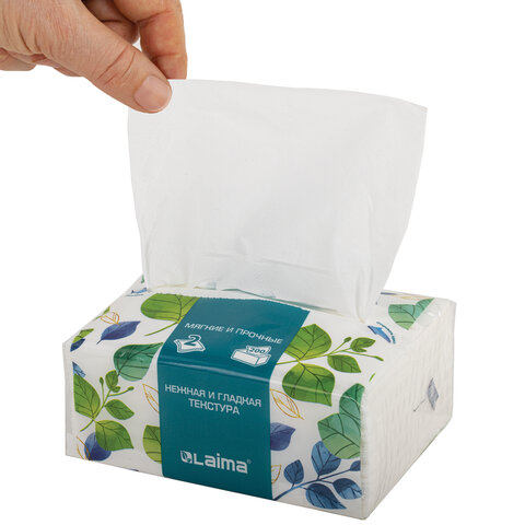 Салфетки косметические 200 шт. в упаковке, 2 слоя, 13,5х19 см, LAIMA PREMIUM UNIT PACK, 116357 - фото 4