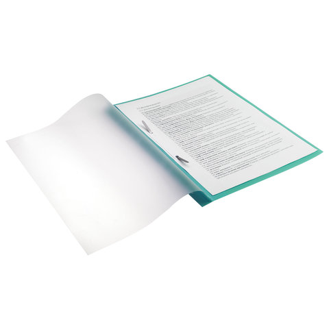 Скоросшиватель пластиковый с перфорацией BRAUBERG, А4, 140/180 мкм, зеленый, 226581 - фото 7