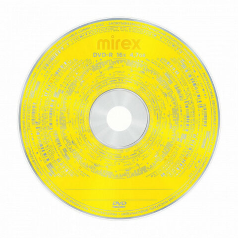 Диск DVD-R MIREX, 4,7 Гб, 16x, бумажный конверт, 1 штука, UL130003A1C - фото 2