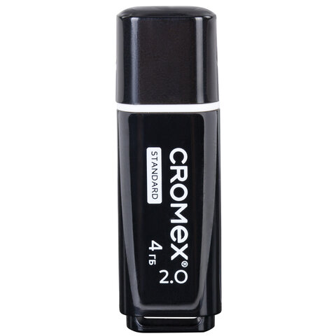 Флеш-диск 4 GB, CROMEX (КРОМЕКС) Standard USB 2.0, черный, 514156 - фото 2