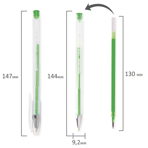 Ручки гелевые BRAUBERG "Jet", НАБОР 10 ЦВЕТОВ, узел 0,7 мм, линия письма 0,5 мм, 141038 - фото 10