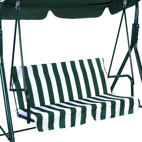 Качели садовые NOSTRESS (НОСТРЕСС) RELAX SC-001, 2 места, Ш140хГ110хВ153 см, мягкое сиденье, зеленый/белый, 680050 - фото 6
