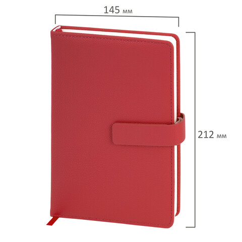 Ежедневник в подарочном наборе 5 в 1, А5, 145x212 мм, BRAUBERG "President", под кожу, 160 листов, красный, 116851 - фото 3