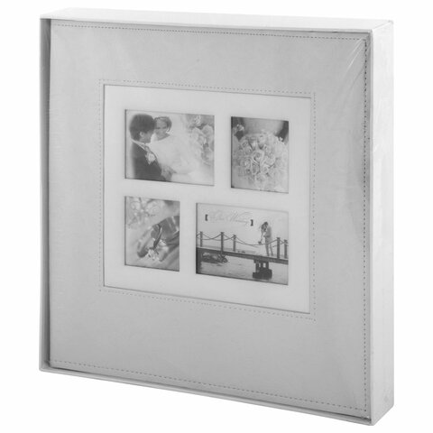 Фотоальбом BRAUBERG свадебный, 20 магнитных листов 30х32 см, обложка под фактурную кожу, на кольцах, белый, 390691 - фото 10