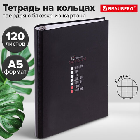 Тетрадь на кольцах А5 175х215 мм, 120 листов, твердый картон, клетка, BRAUBERG, "Стадии недели", 404717 - фото 10