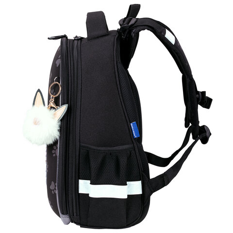 Ранец BRAUBERG LUMINOUS, 2 отделения, с брелоком, "Paws", СВЕТЯЩИЙСЯ РИСУНОК, 38х29х16 см, 271366 - фото 3
