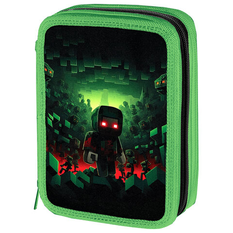 Пенал BRAUBERG, 3 отделения, полиэстер, 21х14 см, "Night warrior", 272333 - фото 1