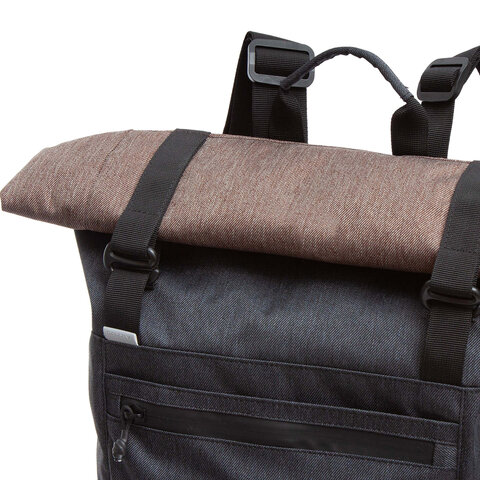 Рюкзак GRIZZLY, карман-антивор, с клапаном, трансформируемый объем, "ROLLTOP", 42х29х11 см, RQL-315-1/2 - фото 8