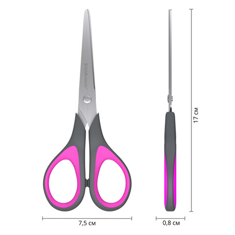 Ножницы ERICH KRAUSE "EasyCut+", 17 см, ассорти, блистер, 35099 - фото 7