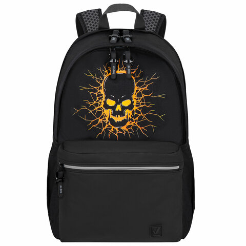 Рюкзак BRAUBERG FASHION CITY универсальный, 2 отделения, Skull, черный, 46х31х15 см, 272572 - фото 2